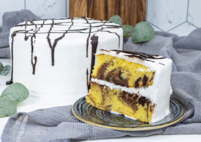 Marble Cake with White Icing