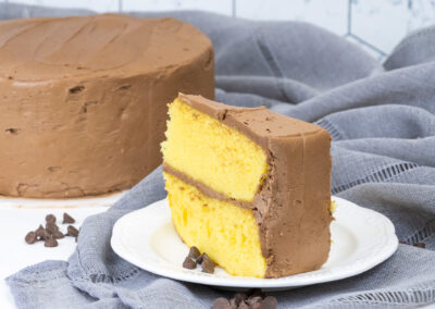 Yellow Cake with Chocolate Icing