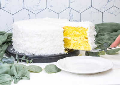 Yellow Cake with Coconut Icing