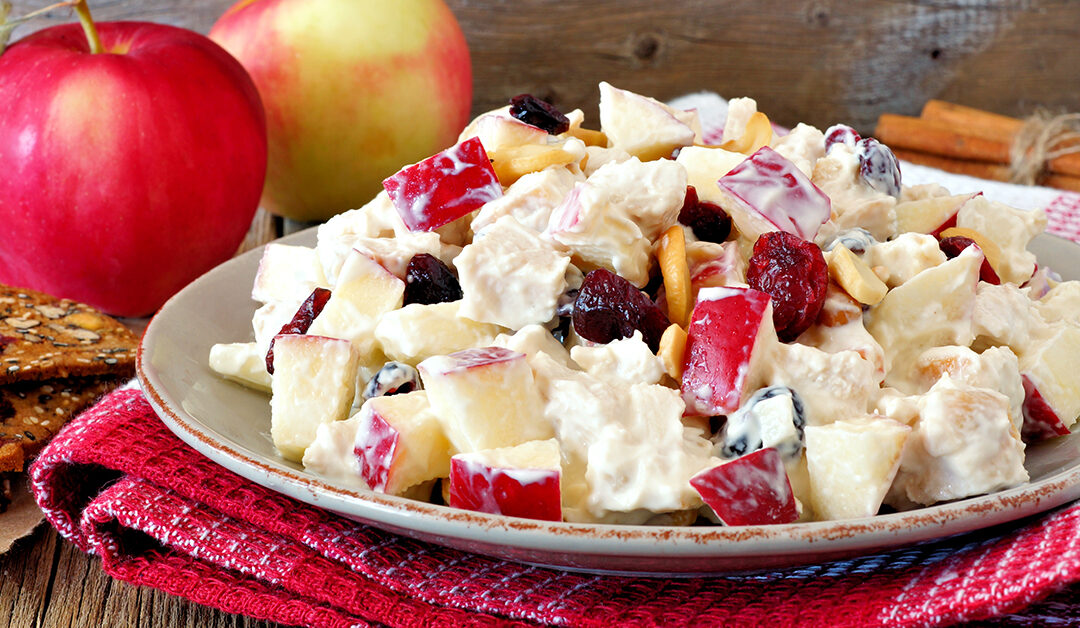 Creamy Cinnamon Apple & Walnut Fruit Salad