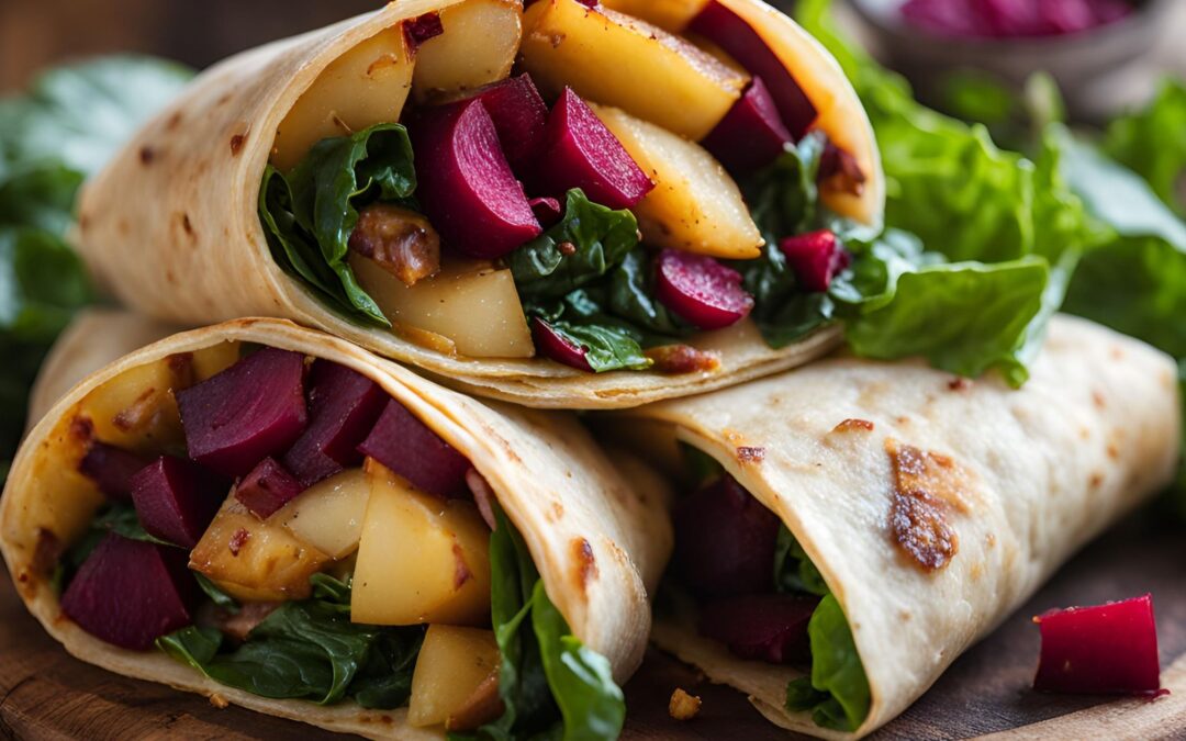 Meal Idea: Roasted Vegetable and Beet Wraps